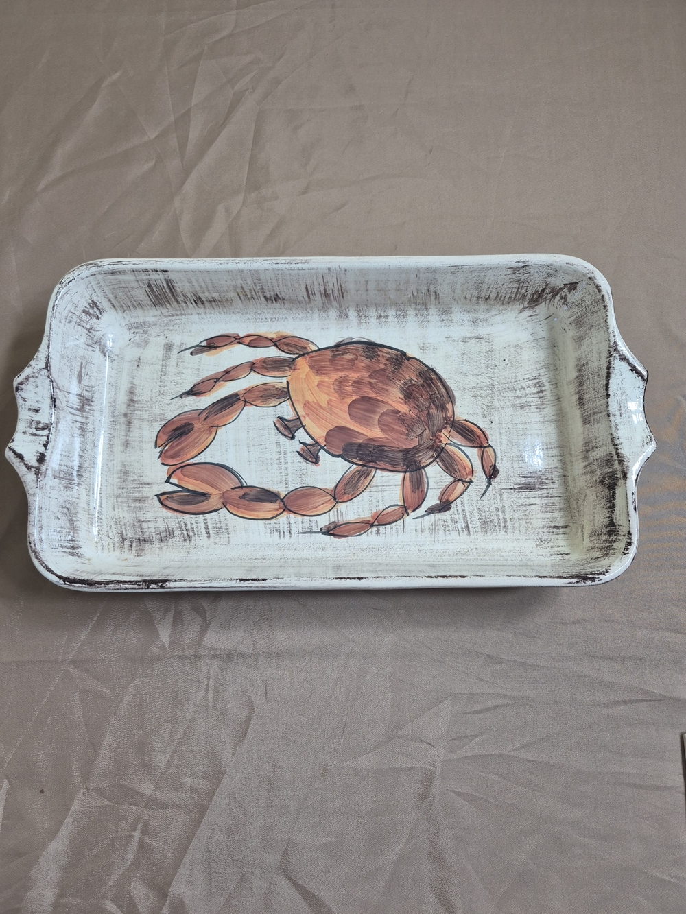 Vintage La Primula Crab Serving Platter – Hand Painted Made in Italy
